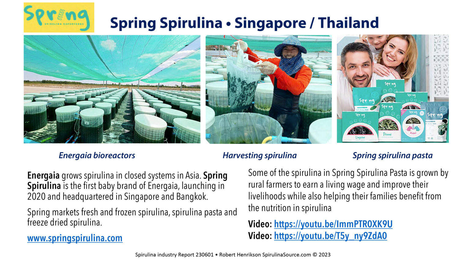 Southeast Asia • Spirulina Producers Report Spirulina Source